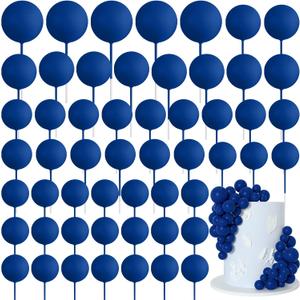 75 Pieces Royal Blue Cake Balls Topper Decorations Foam Cupcake Topper Mini Balloon Cake Topper Balls Cake Picks for Cake Deco Birthday Party Wedding