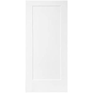 Calhome Painted Composite MDF 1 Panel Interior Barn Door Slab, 30 x 80 in, White Primed