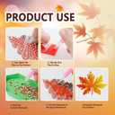 ckujjui 6 Pcs Fall Diamond Art Kits Sun Catcher Thanksgiving Maple Leaves Wind Chimes with Crystal Pendant Double Sided Kits for Adults Harvest Garden Hanging Ornaments(Maple Leaves)