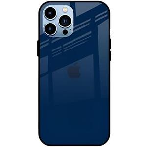 VITTIYAM Glass Series Clear Back Case for iPhone 13 Pro Tempered Glass Back Protection with Attached Camera Lens Protector, Shockproof Protective iPhone Case for iPhone 13 Pro [Blue]