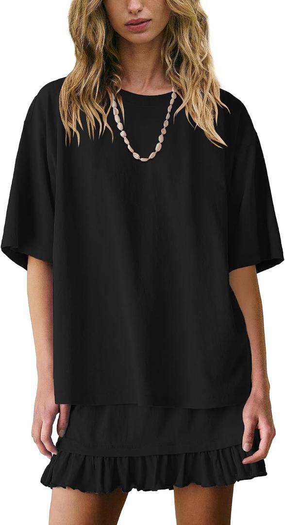 Panadila Women 2 Piece Skirt Sets Casual Two Piece Skirt Set Short Sleeve Tops and Flowy Skirts Beach Outfits, Size: Small