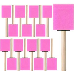 Bates- Foam Paint Brushes, 2", 16 Pack, Pink Sponge Brushes for Painting, Staining