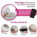 Sink Topper Bathroom Counter Cover & Storage Saver, Foldable Silicone Mat for Hot Tools, Hair Styling & Makeup, Beauty Brush Cleaning Mat, RV Camper Sink Cover & for Small Spaces (Standard Black)