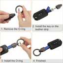 2 x HARFINGTON Car Key Chain Ring Clip Small Leather Keychain Key Fob Key Fob Accessory with Keyrings for Home Car Keys (Silver Tone Brown)