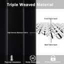 JIUZHEN Black Blackout Curtains with Tiebacks - Thermal Insulated, Light Blocking and Noise Reducing Grommet Curtains for Bedroom and Living Room, Set of 2 Window Curtain Panels, 60 x 96 Inch Length