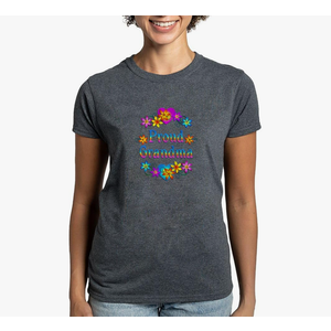 CafePress Proud Grandma Women's Dark T Shirt Womens Cotton Dark T-Shirt Size L