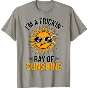 Funny Sarcastic I'm A Frickin' Ray of Sunshine Sarcasm Sun T-Shirt, L
