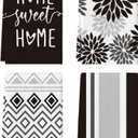 Artoid Mode Black Stripes Home Sweet Home Boho Halloween Kitchen Towels Dish Towels, 18x26 Inch Seasonal Decoration Hand Towels Set of 4