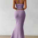 SOLY HUX Women's Two Piece Outfits Twist Front Halter Cami Tops and Skirt Summer Set (Purple, XL)