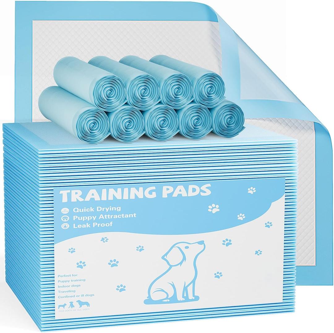 Sweetcrispy 150 Count Dog Puppy Training Pee Pads - Absorbency Disposable Underpads, Leakprood and Quick Drying, Regular Size 21.95''x 21.95'' for Potty Training, Incontinence Pads