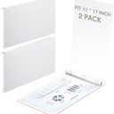 2 Pcs 11 x 17 Inch 3 Ring Binders 1 Inch Rings Heavy Duty View D Ring Binders Economy Holds 11" x 17" Paper for Artwork Blueprints, Office, Home, Work Places(White)