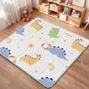 Foldable Baby Play Mat, PIGLOG Waterproof Playmats for Babies and Toddlers Kids, Safe Foam Playmat for Tummy Time, 50x50 Playpen Mat, Reversible Portable Baby Floor Mat for Infant, Toddler, Dinosaur