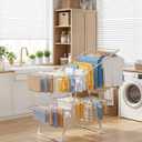 Sakugi Clothes Drying Rack, Foldable 2-Level with 55.5" Adjustable Wings, Large