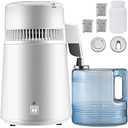 Vevor Pure Water Distiller 750W, Purifier Filter Fully Upgraded with Handle 1.1 Gal /4L, BPA Free Container, Perfect for Home Use, White