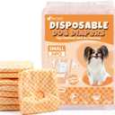 Pet Soft Female Dog Diapers - Disposable Puppy Diapers for Dogs & Cats, Ultra Absorbent Doggy in Heat Period or Urine Incontinence, 24pcs (S, Orange)