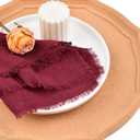 2 x Fall Thanksgiving Rustic Cloth Napkins 16.5x16.5 Inches Handmade Cotton Linen Napkins with Fringe Boho Washable Dinner Napkins in Bulk for Wedding Party Table Decor Set of 4 Burgundy