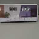 WallarGe Backlight Digital Wall Clock Battery Operated - with Temperature and Date 14.5'' Large Digital Wall Clock, Easy to Read and Set, Auto DST (White)