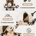 797Audio Dog Stroller for Small Medium Dogs,Pet Stroller for Cats Puppy Up to 121lbs,Foldable,One Click Folding,4 Wheel Shock Absorption,Adjustable Canopy with Sun Shades,Removable Washable Pad(Cream)