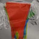 Novelty Place 100 Feet Pennant Banner - 75 Multicolor Bunting Flags (8x11 Inches) - Birthday Party Grand Opening Christmas Decorations