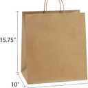 BagDream Kraft Paper Bagsr 50Pcs 14x10x15.75 Ultra Wide Large Paper Gift Bags with Handles for Takeouts, Parties, Shopping, Food Packing, Recyclable Food Service Bags Brown Paper Grocery Sacks