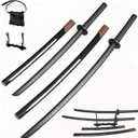 2PCS Polypropylene Plastic Training Martial SwordBlack Practice Katana Sword with SheathTraining Katana for Practicewith Belt and Stand
