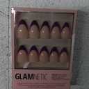 Glamnetic Press On Nails - Plum | Semi-Transparent Dark Plum Purple French Tip Short Almond False Nails, Reusable Stick On Fake Nails with Glue | Salon Quality | 15 Sizes - 30 Nail Kit