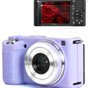 Case for Sony ZV-E10 Vlog Style Digital Camera Accessories, ZV E10 Soft Silicone Protective Case, Slim Fit Sleeve with ZV-E10 Screen Protector, Lightweight, Anti-Scratch (Lilac Purple)