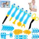 Cardboard Cutter for Kids - 122 PCS Resuable Safe Cardboard Tools for Kids | Educational Building Toys for Family Classroom Activities | Christmas Birthday Gifts for 5 6 7 8 9 Years Old Boys Girls (Blue)