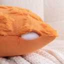 COSIBONO Maple Leaf Fall Throw Pillow Covers 18"x18" Set of 2, Orange Farmhouse Decorative Pillow Covers for Autumn Harvest Holiday Accent Pillow Cases, Faux Fur Pillow Covers for Couch Bed Room