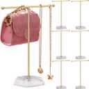 Kathfly 6 Pcs Gold Necklace Holders 10.24'' Tall Necklace Display Stand Elegant Jewelry Holder Small for Women Bracelets Earrings Rings