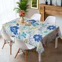Hexagram Floral Tablecloth 60x120 Inch Summer Rectangle Table Cloth Farmhouse Season for Home Picnic Kitchen Dining Party Decorations