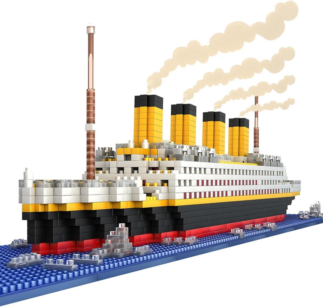 Titanic Ship Model Building Blocks Set  1860pcs Micro Mini Blocks for Ages 14+, Advanced DIY Display Model for Adults & Teens