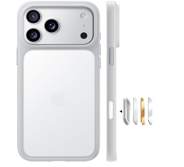 TORRAS for iPhone 17 Pro Case, Beyond MilitaryGrade Protection, Camera Control Button, DIY Buttons, Translucent Matte Slim Thin Shockproof Hard Back AntiScratch case for iPhone 17 Pro, Silver White