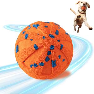 Interactive Dog Ball - Smart Dog Toy for Small & Medium & Large Dogs, Automatic Moving, Rotating & Bouncing, E-TPU Material, Interactive Dog Toys for Aggressive Chewers (Orange)