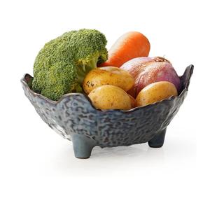 Fruit Bowl, Porcelain Oval Bowl for Kitchen Counter Large Decorative Bowl for Home Decor Centerpiece Bowl for Fruit, Vegetable, Breads, Nuts, Blue