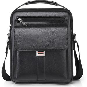 Small Crossbody Bag, Mens Shoulder Bag, Vintage leather Bag Office Business for Men, Handbag Purse Zipper