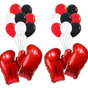 Boxing gloves balloons,boxing party decorations balloons,wrestling birthday party supplies balloon for youth boxing party decor/fight night party balloons
