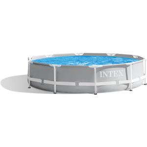 INTEX 26701EH Prism Frame Premium Above Ground Swimming Pool Set: 10ft x 30in  Includes 330 GPH Cartridge Filter Pump  SuperTough Puncture Resistant  Rust Resistant  1185 Gallon Capacity