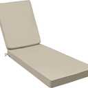 AAAAAcessories Outdoor Chaise Lounge Cushions, 80 x 26 x 3 in, Set of 2 | Patio Furniture Replacement Chair Cushions, Fade-Resistant, Waterproof, Removable Cover with Ties, Khaki Beige