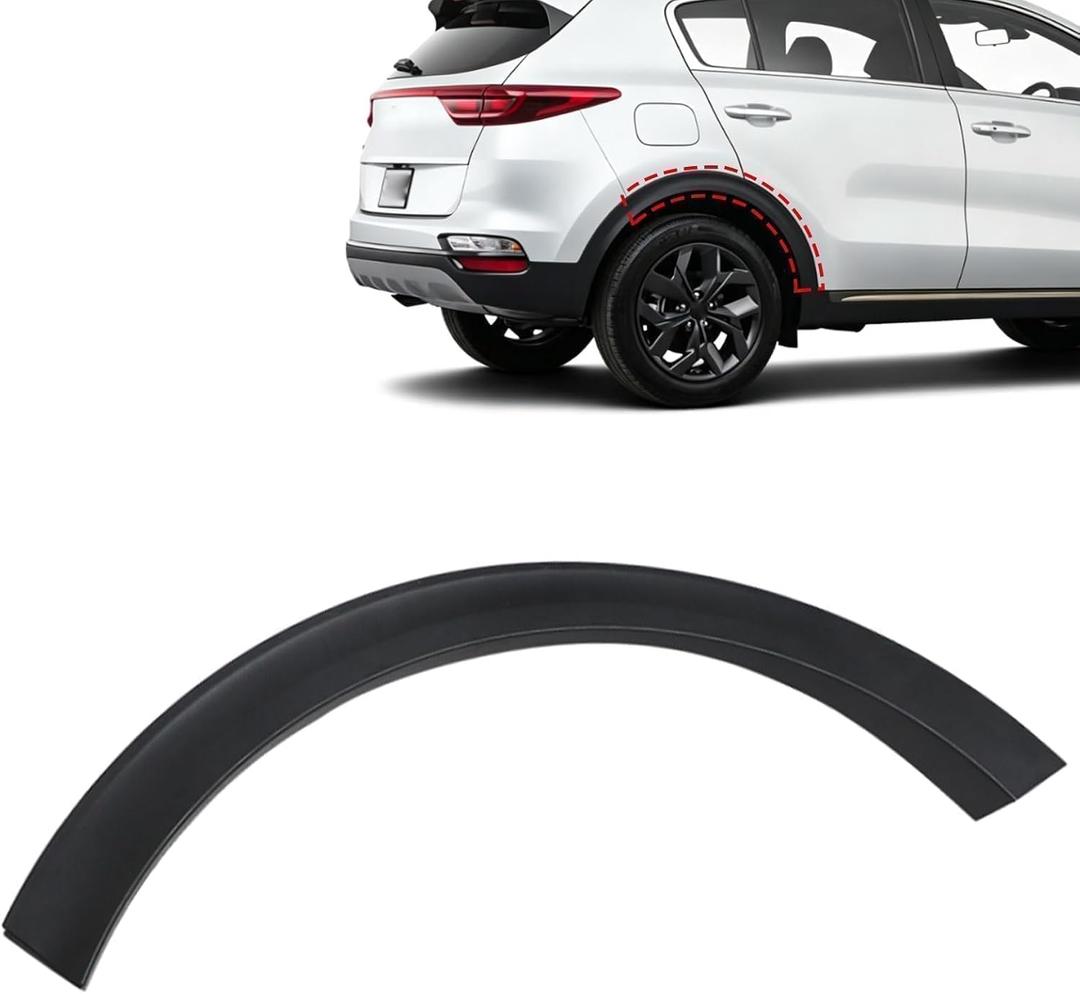 SecosAutoparts Rear Fender Wheel Flare Opening Molding Passenger Side Compatible with 2017-2022 Kia Sportage Replace# 87742-D9000