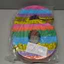 BLUE PANDA Rainbow Number 6 Pinata - Sturdy Corrugated Build & Easy Hang for Fiesta Party - Candy Filled 6th Birthday Party Surprise - Vibrant Tie-Dye Items for Kids - Small (16.5x11x3 In), Blue/White