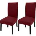 GoodtoU Chair Covers for Dinning Chairs 2 Pack, Stretch Kitchen Chair Covers, Removable Washable Chair Seat Protector for Home & Banquet, Wine Red