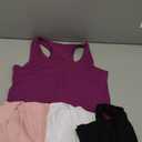 6 Pieces Basic Sleeveless Racerback Sports Crop Tank Tops for Women Girls Daily Wearing (Large, Black, Purple, Rose Red, White, Light Blue, Pink)