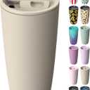TILUCK 20 oz Insulated Tumbler with BPA-Free Lid, Stainless Steel Vacuum Travel Coffee Mug, Double Wall Coffee Tumbler20ozMatte MistyGray