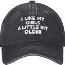 I Like My Girls A Little BIT Older Women and Men Black Visor Hats Adjustable Running Funny Baseball Cap