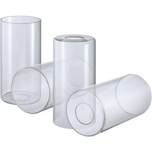 Aspen Creative 23647-60-4 Clear Glass Shade, 1-5/8" Fitter Size, 3-3/4" Diameter x 7-1/2" Height, 4 Pack