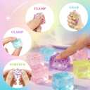 24Pcs Stress Balls Sparkle Fidget Toys, Ice Cube Squeeze Toys - Square Squeeze Ball Sensory Toys, Squeeze Toys - Small Stress Balls for Adults, Easter, Party Favors, Easter Basket Stuffers