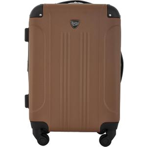 Travelers Club Chicago Hardside Expandable Spinner Luggage, Caramel, 22" Carry-On