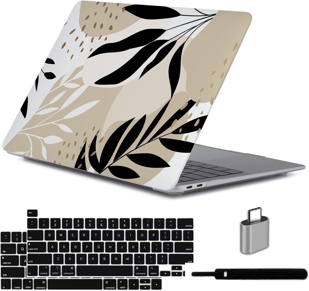 LanBaiLan Compatible for MacBook Pro 13 inch with Touch Bar M2 2026 2025 2024 2023 2022-2016 A2338 M1 A2251 A2289 A2159 A1989 A1708 A1706, Laptop Hardshell Case and Keyboard Cover, Tropical Leaf