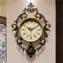Vintage Wall Clocks Living Room,Decorative Antique Large Wall Clocks,21" x 15" Digital Retro Silent Wall Clock Battery Operated for Bedroom Kitchen Entryway Office Decor